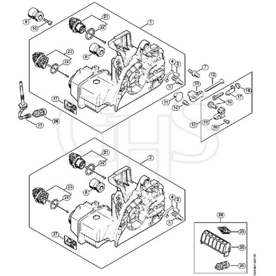 Genuine Stihl MS230 / B - Motor housing