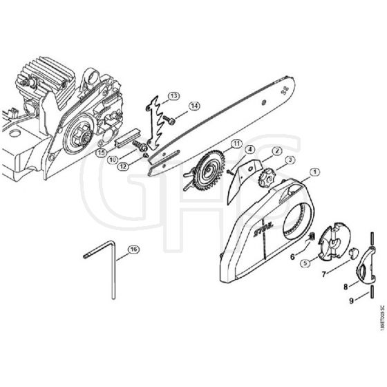 Genuine Stihl MS230 C-BE / C - Quick chain tensioner