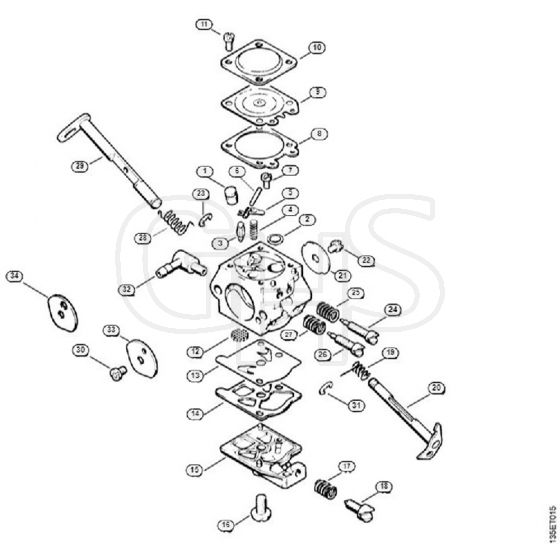 Genuine Stihl MS230 / P - Carburetor WT-215, WT-286 (17.2003)