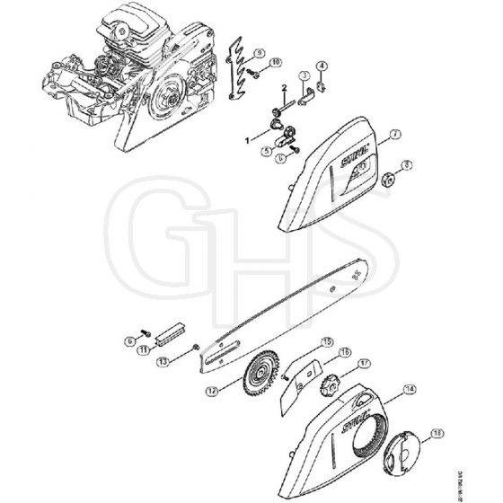 Genuine Stihl MS231 C-BE / F - Chain Tensioner, Chain Sprocket Cover