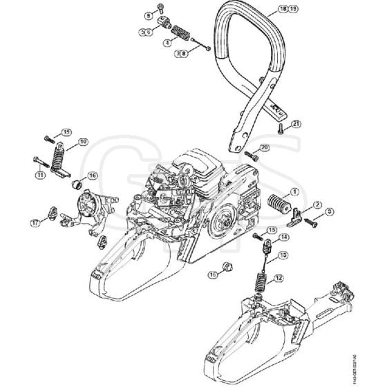 Genuine Stihl MS231 C-BE / K - AV System, Handlebar