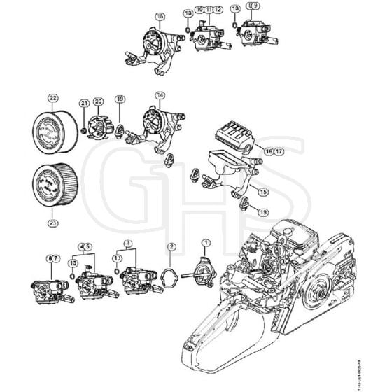 Genuine Stihl MS231 C-BE / M - Carburetor bracket, Air Filter