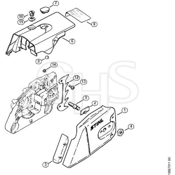 Genuine Stihl MS240 / N - Chain sprocket cover, Shroud