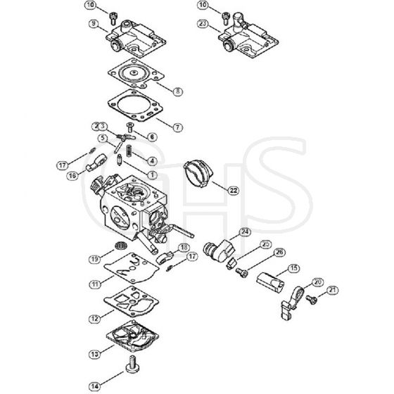 Genuine Stihl MS241 C-BEM / N - Carburetor WTF-1, WTF-3