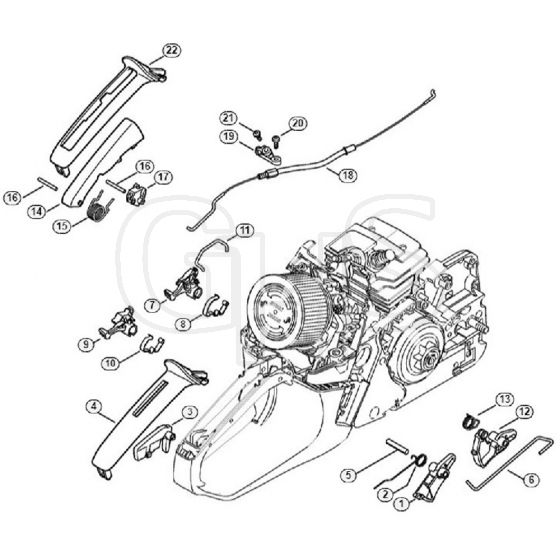 Genuine Stihl MS241 C-BEM / O - Throttle control