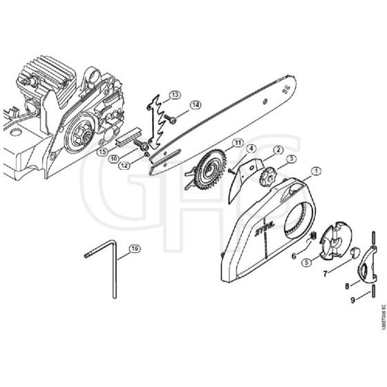 Genuine Stihl MS250 C-BE / C - Quick chain tensioner