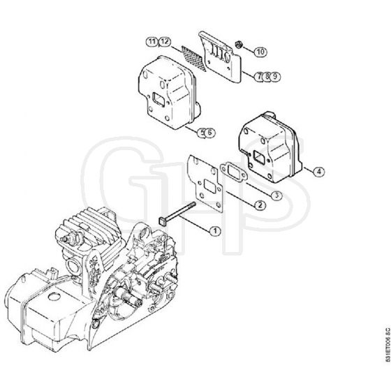 Genuine Stihl MS250 C-BE / G - Muffler