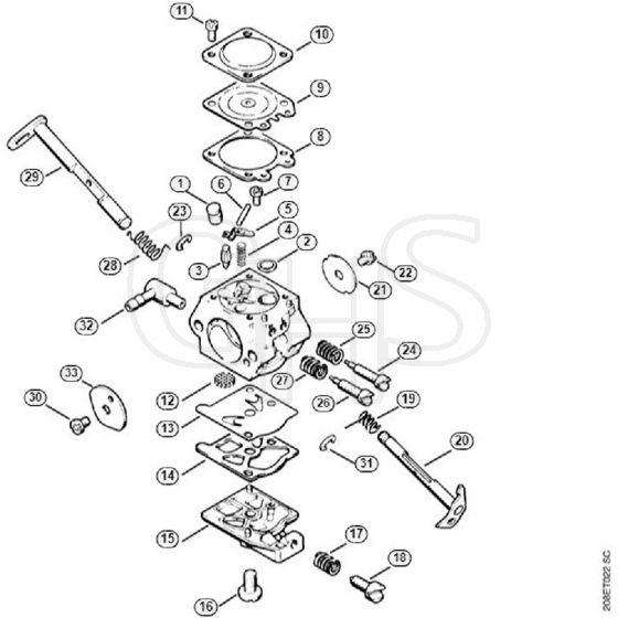 Genuine Stihl MS250 / O - Carburetor WT-1007 BR