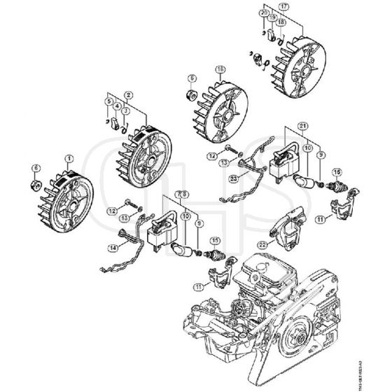 Genuine Stihl MS251 C-BE / G - Ignition System, Wiring Harness