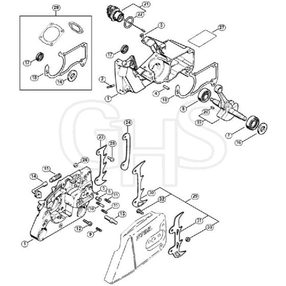 Genuine Stihl MS260 C-B / A - Crankcase