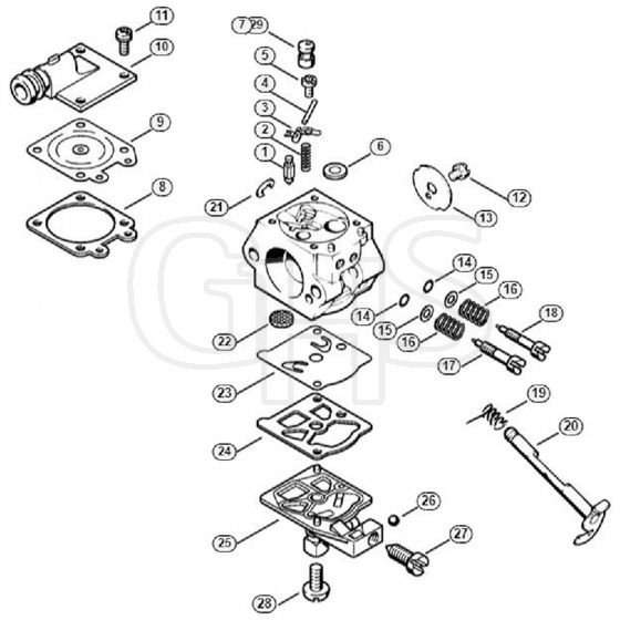 Genuine Stihl MS260 C-B / N - Carburetor WT-426 1 62 154 675, 2 62 187 361 (07 .2004)