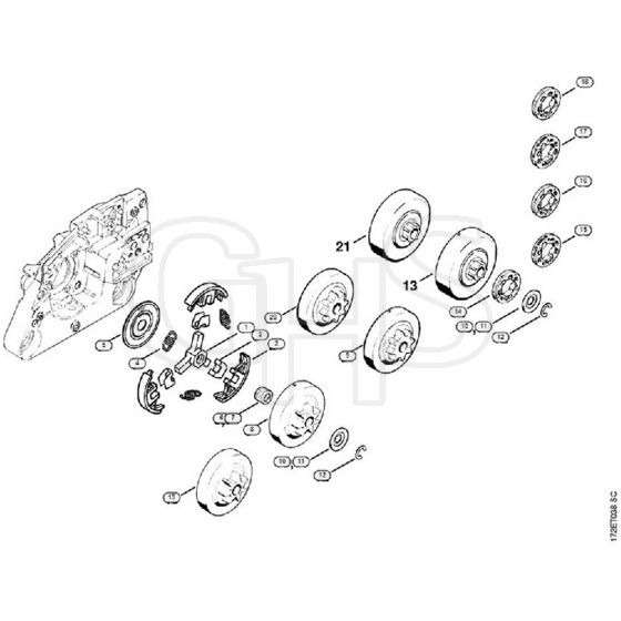 Genuine Stihl MS260 / D - Clutch, Chain sprocket