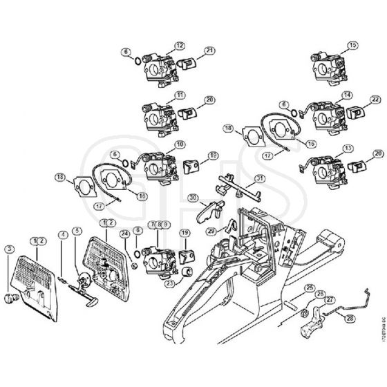 Genuine Stihl MS260 / L - Air filter, Throttle control