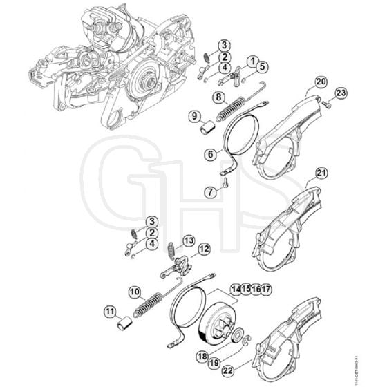 Genuine Stihl MS261 C-BE / D - Chain brake