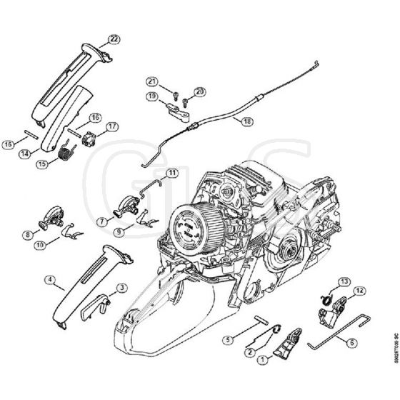 Genuine Stihl MS261 C-BE / R - Throttle control