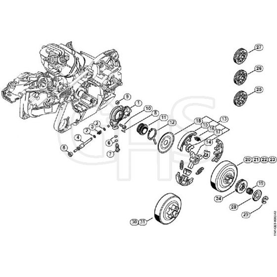 Genuine Stihl MS261 / C - Oil pump, Clutch