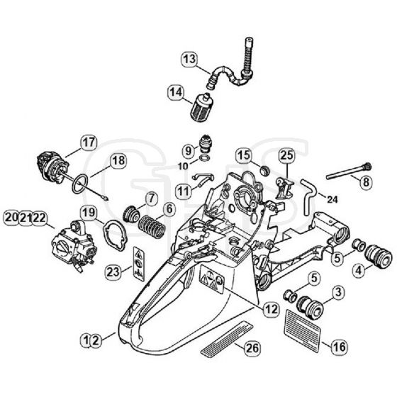 Genuine Stihl MS270 C-B / L - Tank housing