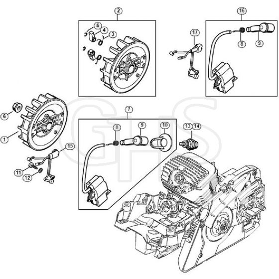 Genuine Stihl MS271 C-BE / G - Ignition system, Wiring harness