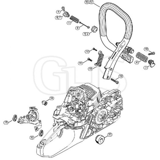 Genuine Stihl MS271 C-BE / K - AV system, Handlebar