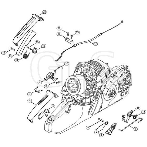 Genuine Stihl MS271 C-BE / O - Throttle control