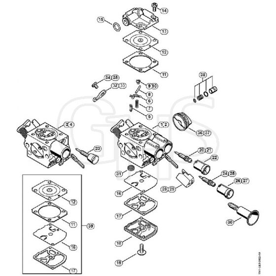 Genuine Stihl MS271 / M - Carburetor C1Q-S246, C1Q-S252, C1Q-S211, C1Q-S178