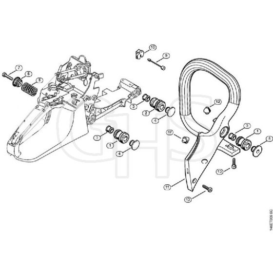 Genuine Stihl MS280 C-B / M - AV system, Handlebar