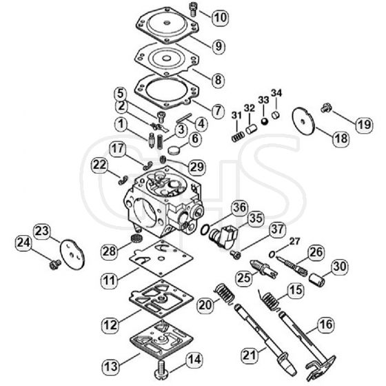 Genuine Stihl MS280 C-B / P - Carburetor HD-39