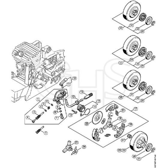 Genuine Stihl MS290 / C - Oil pump, Clutch