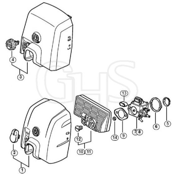 Genuine Stihl MS290 / H - Carburetor box cover, Air filter