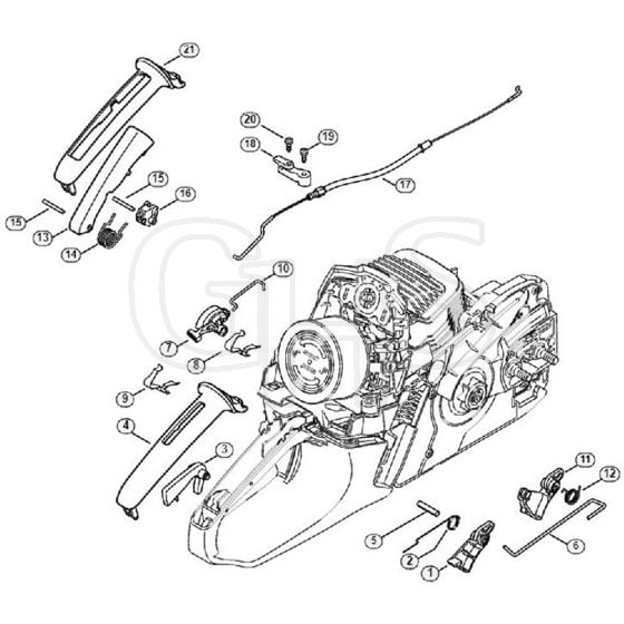 Genuine Stihl MS291 C-BE / O - Throttle control