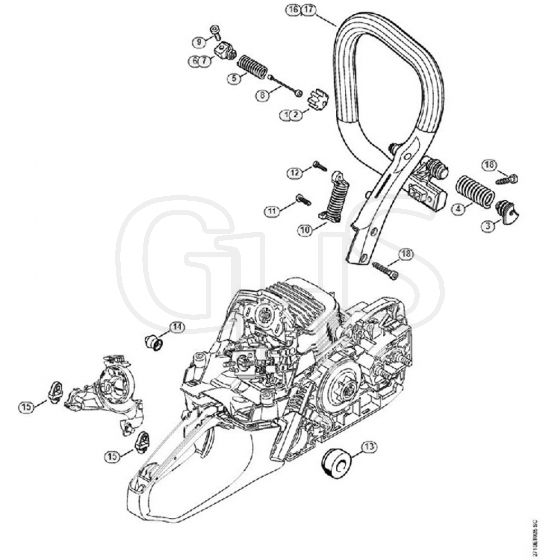 Genuine Stihl MS291 / K - AV System, Handlebar