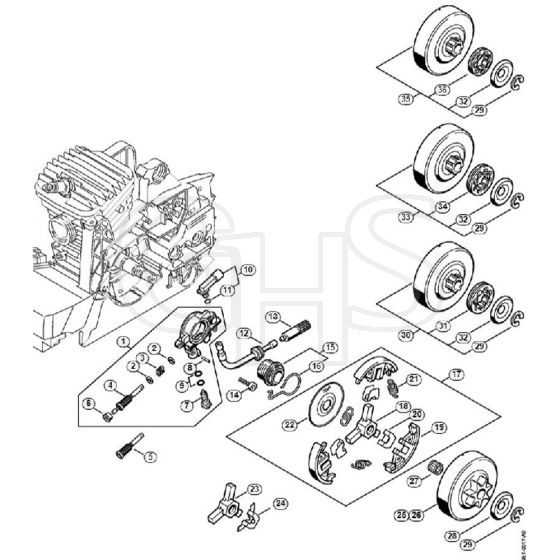 Genuine Stihl MS310 / C - Oil pump, Clutch | GHS