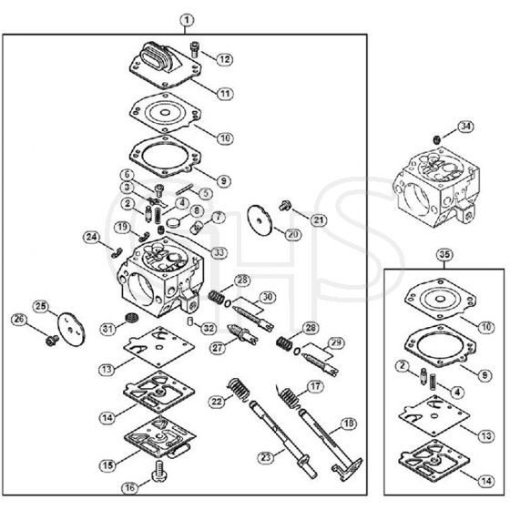 Genuine Stihl MS310 / J - Carburetor HD-19