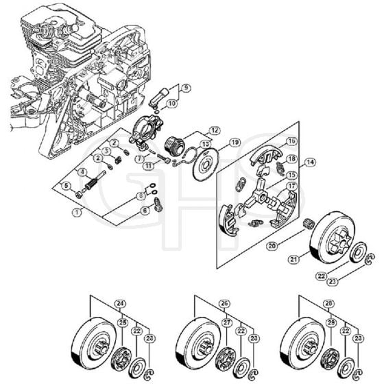 Genuine Stihl MS311 / C - Oil pump, Clutch