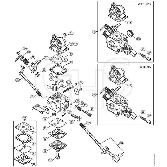 Genuine Stihl MS311 / M - Carburettor WTE-9, WTE-17