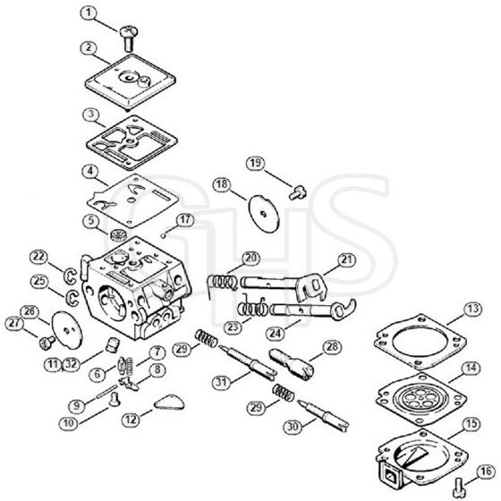 Genuine Stihl MS340 / J - Carburetor C3A-S31