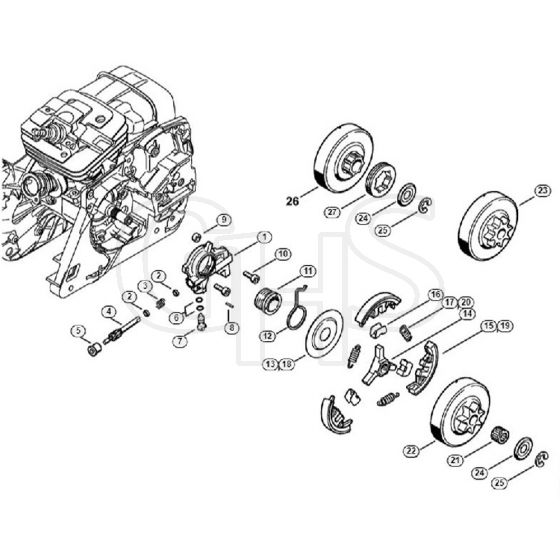 Genuine Stihl MS341 / C - Oil pump, Clutch