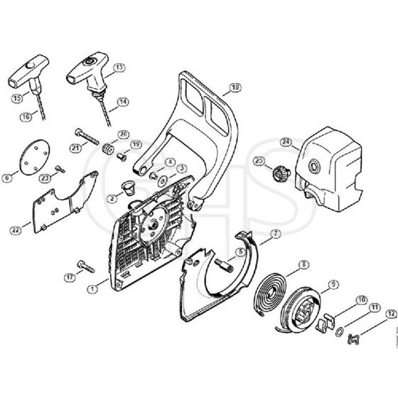 Genuine Stihl MS341 / E - Rewind starter