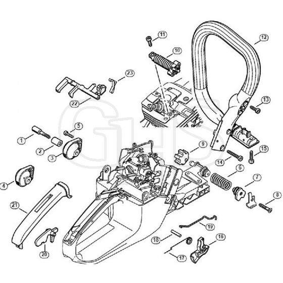 Genuine Stihl MS341 / G - AV system, Throttle control