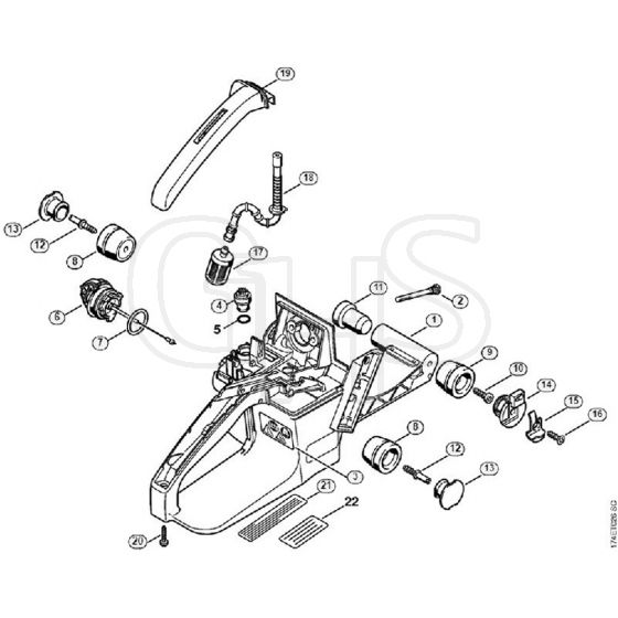 Genuine Stihl MS360 / H - Tank housing, AV-System