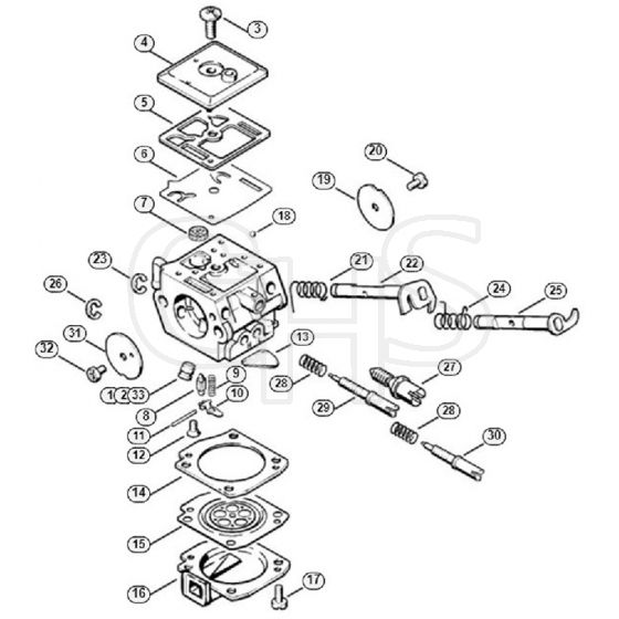 Genuine Stihl MS360 / K - Carburetor C3A-S31, C3A-S65