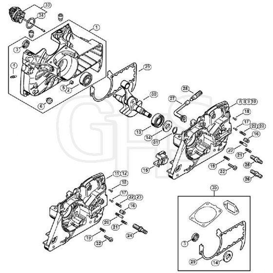 Genuine Stihl MS361 / A - Crankcase