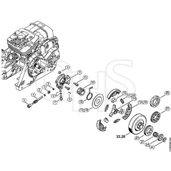 Genuine Stihl  MS361 C-B / C - Oil pump, Clutch