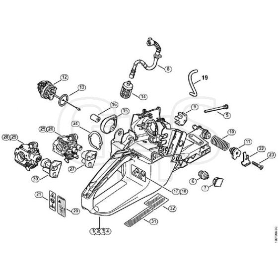 Genuine Stihl MS361 / G - Tank housing