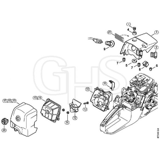 Genuine Stihl MS361 / J - Shroud, Air filter