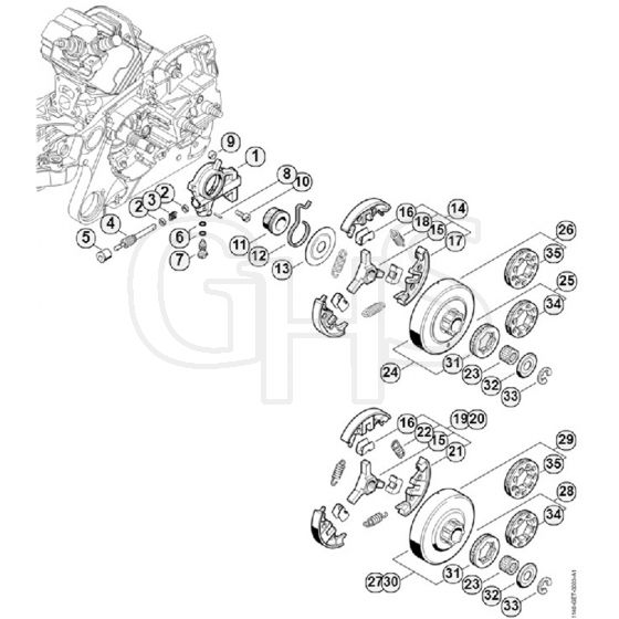 Genuine Stihl MS362 C-B / C - Oil pump, Clutch