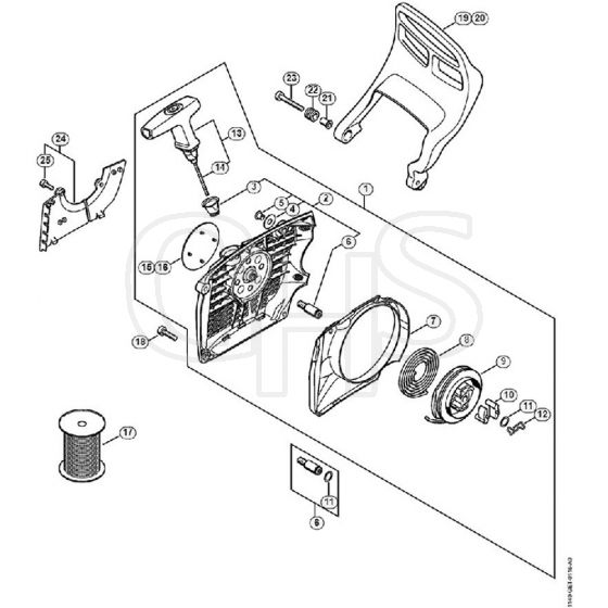 Genuine Stihl MS362 C-B / H - Rewind starter, Hand guard