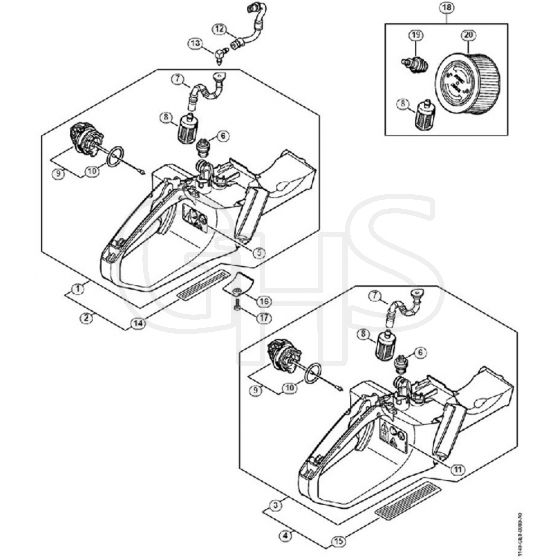 Genuine Stihl MS362 C-B / J - Tank housing