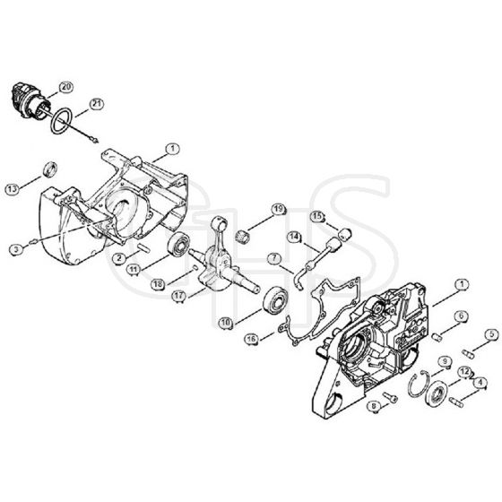 Genuine Stihl MS380 / A - Crankcase