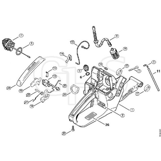 Genuine Stihl MS380 / H - Tank housing